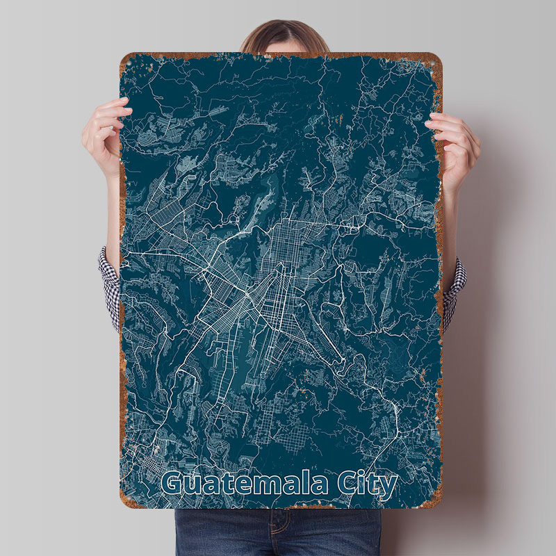 Guatemala City Map Tinplate Po - Custom Map Poster 评论和价格