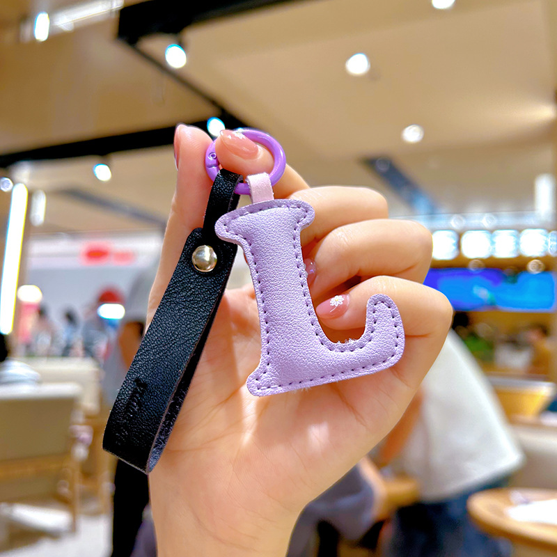 Creative PU Leather 26 Letter  - Monogram Keychain Leather 评论和价格