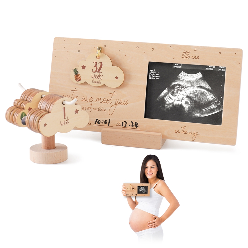 Sonogram Picture Frame Baby Ul - Engraved Wood Frame 评论和价格
