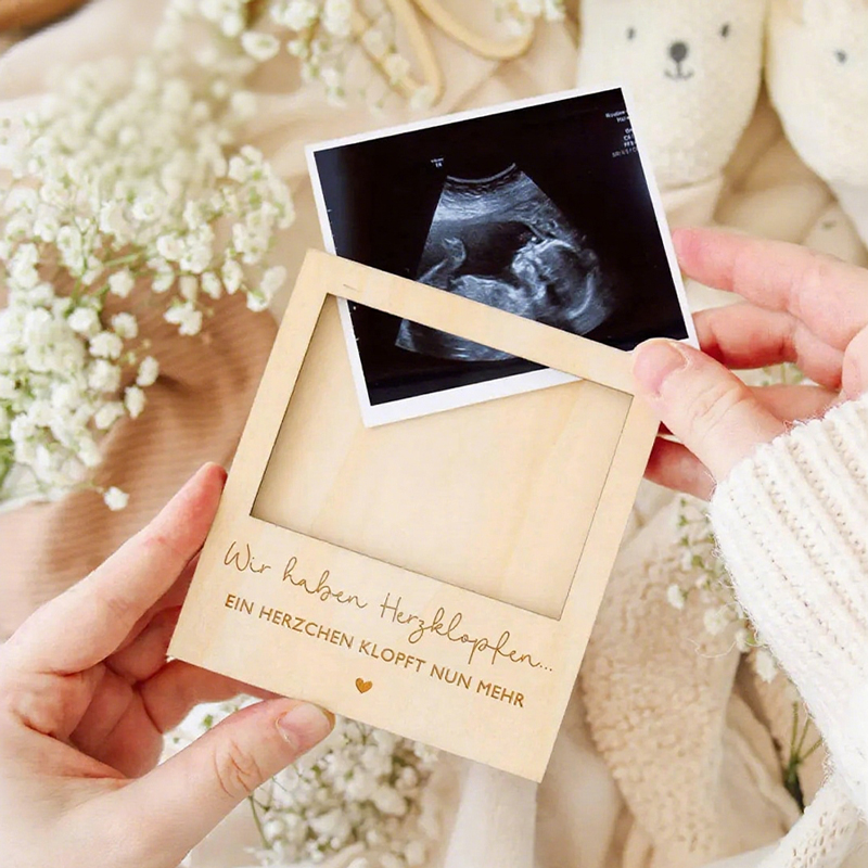 Ultrasound Pregnancy Announcem - Engraved Wood Frame 评论和价格