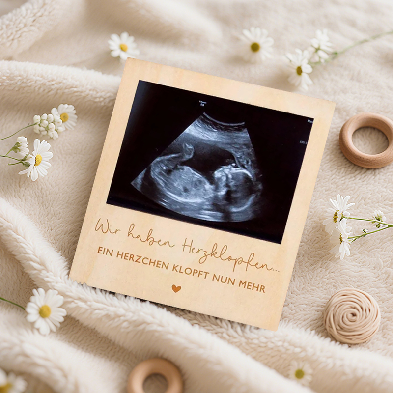 Ultrasound Pregnancy Announcem - Engraved Wood Frame 评论和价格