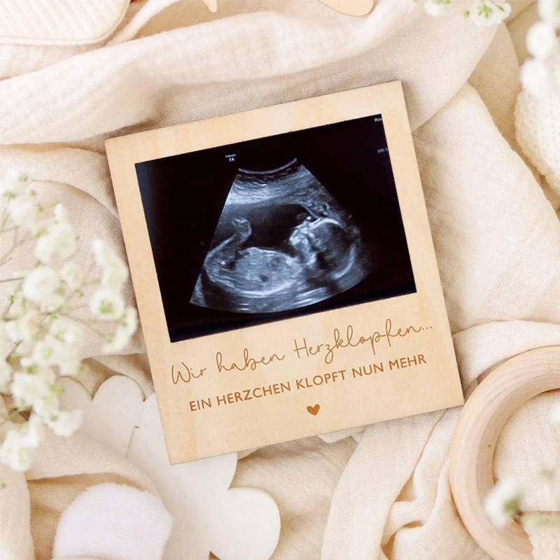 Ultrasound Pregnancy Announcem - Engraved Wood Frame 评论和价格