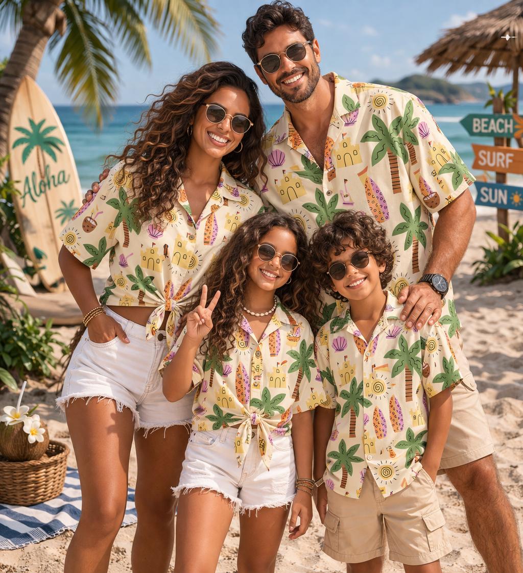 Hawaiian Children's Shirt Plan - Family Tree Print 评论和价格
