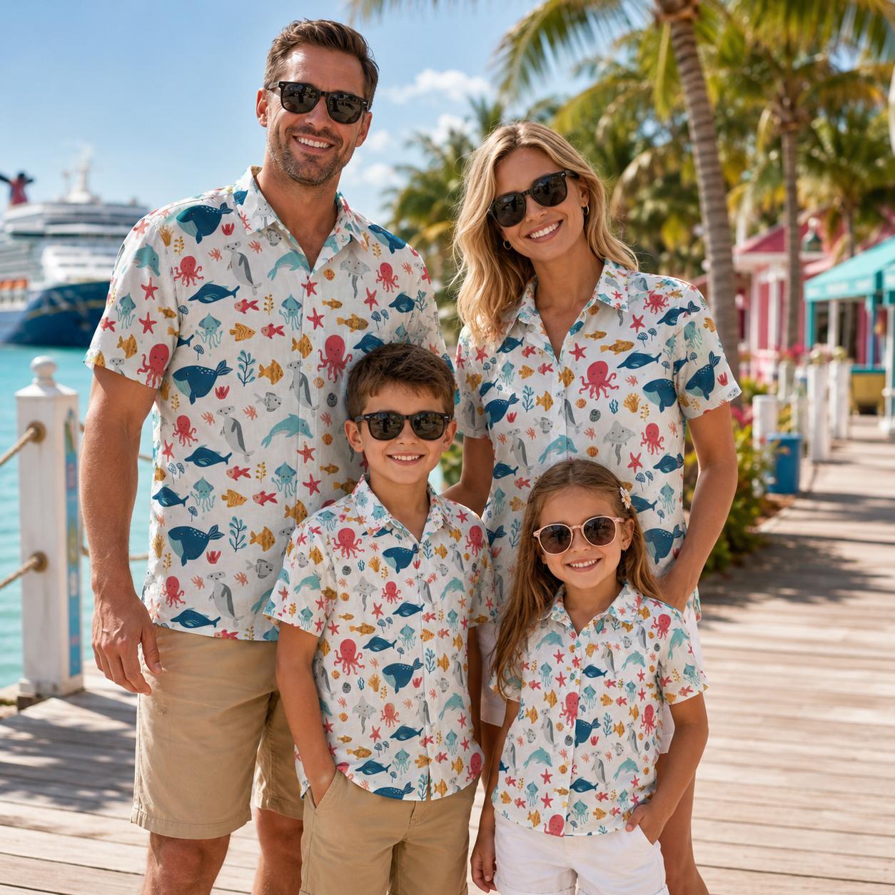 Hawaiian Children's Shirt Plan - Family Tree Print 评论和价格