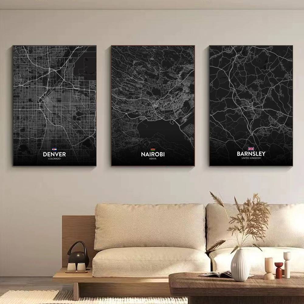 Paris London New York CUSTOM C - Custom Map Poster 评论和价格