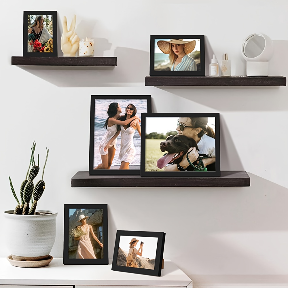5-Piece Set A4 Black Wooden Ph - Engraved Wood Frame 评论和价格