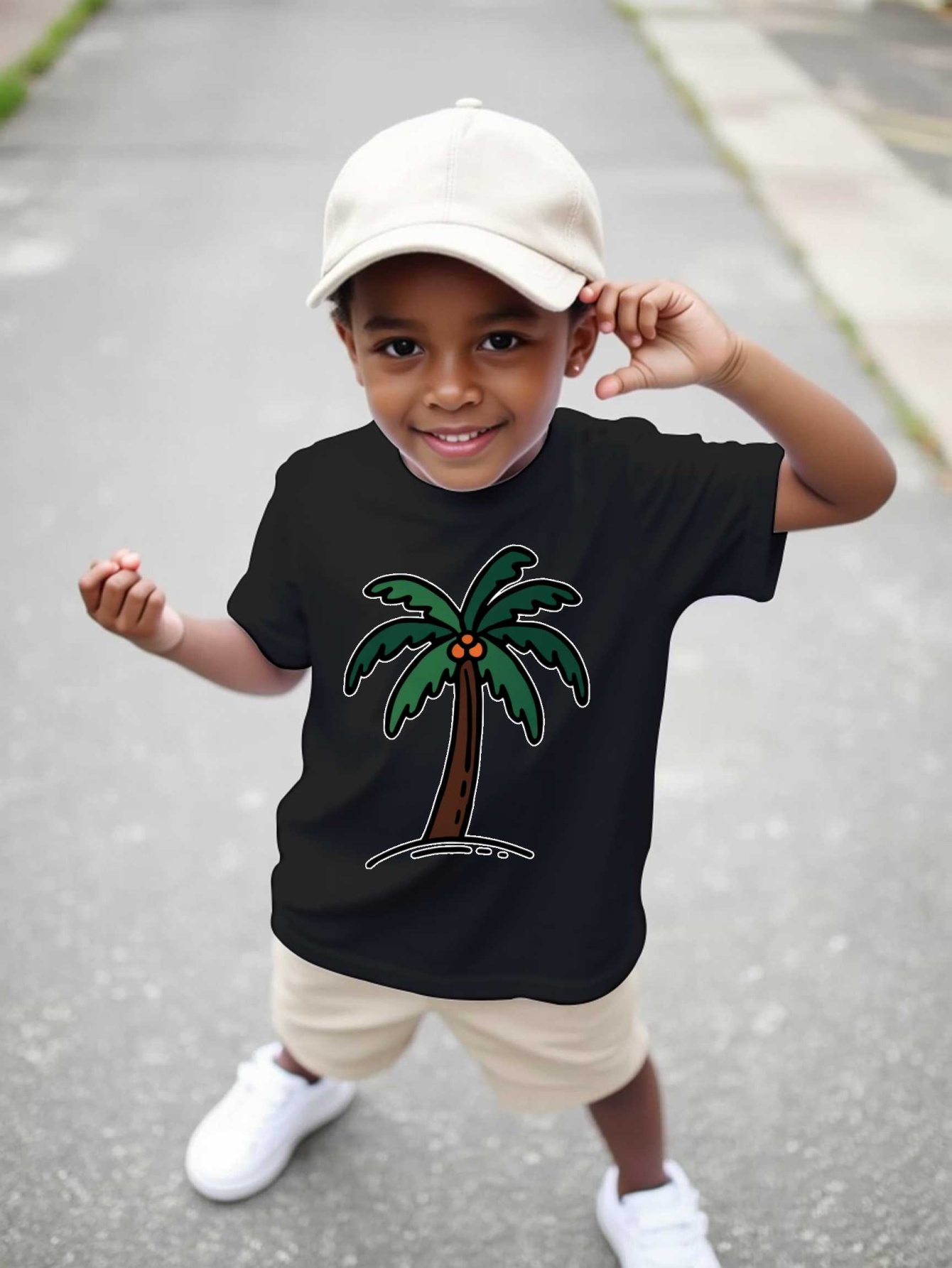 Cartoon Coconut Palm Tree Trop - Family Tree Print 评论和价格