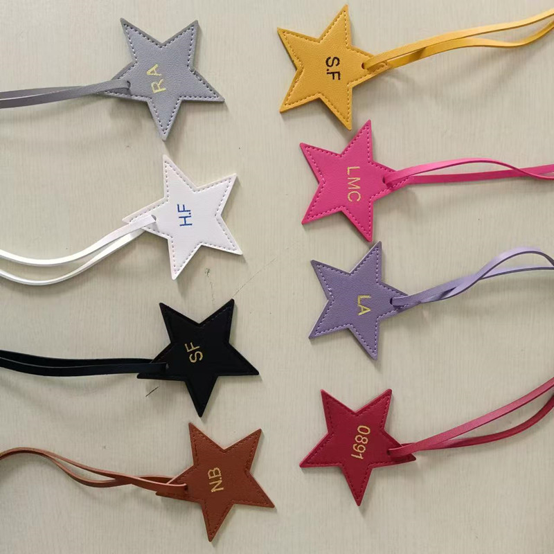 Free initials five pointed sta - Monogram Keychain Leather 评论和价格